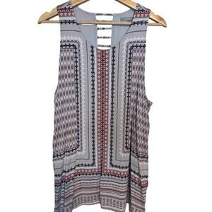 Tart Collections Sleeveless Geometric Print Top Size Large